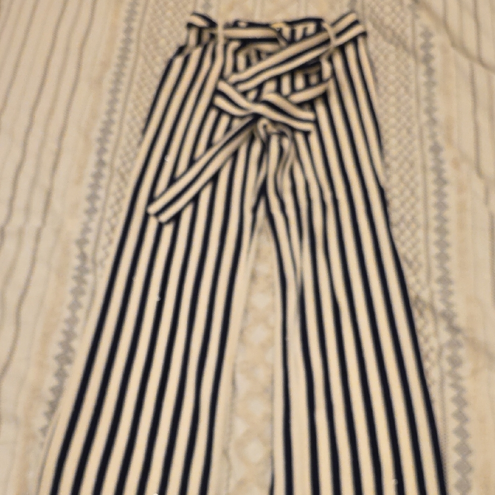 Striped Navy and White Women's Pants